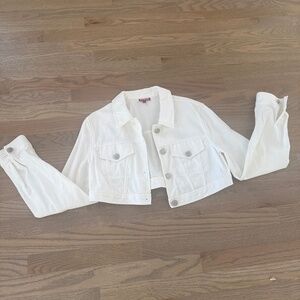 NWOT STAUD white cropped denim Truckee jacket size L